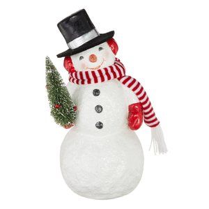 Vintage Inspired Snowman with Bottle Brush Tree NWT